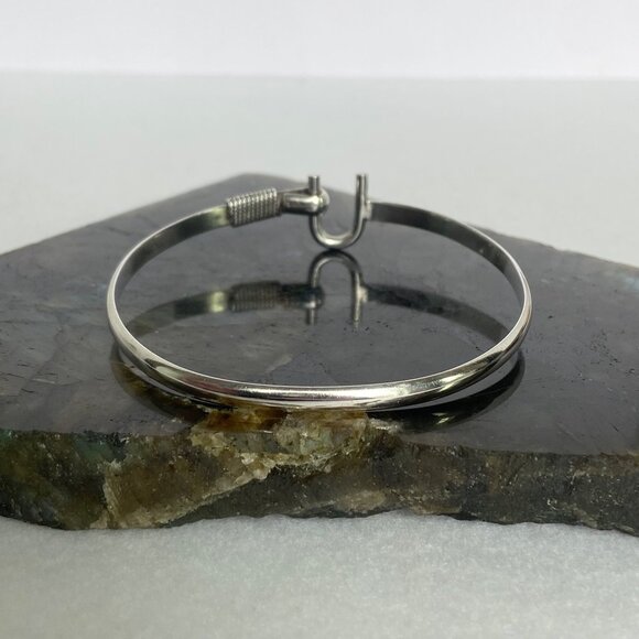VTG Sterling Silver 925 St. Croix Twisted Rope U Hook Oval Bangle Bracelet 7.25" - Picture 7 of 16
